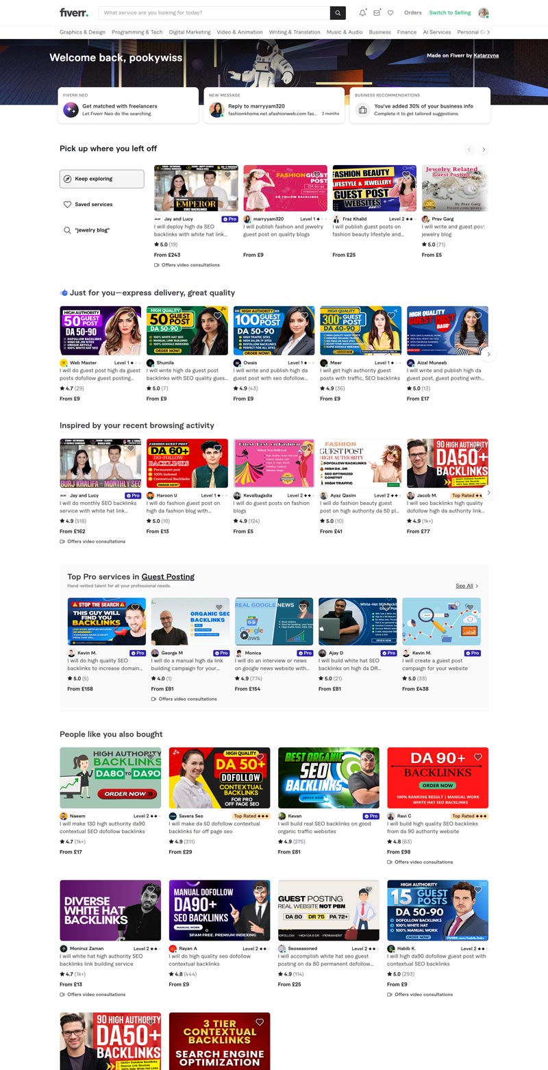 Example fiverr gigs
